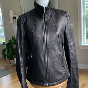 Calvin Klein Leather Edgy fitted Moto Jacket Perfect The clean girl look